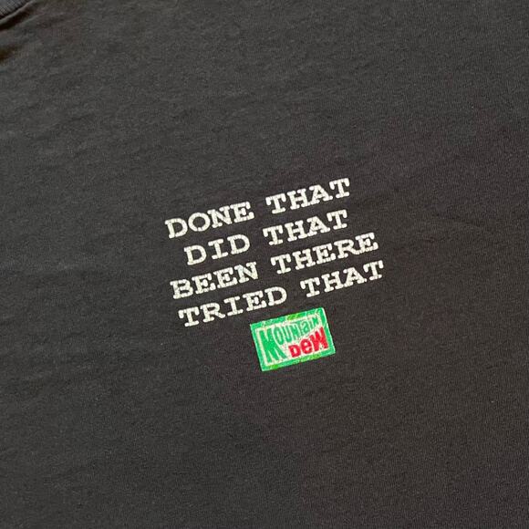 Vintage 90s Mountain Dew Drink Soda Promo T Shirt Single Stitch XL Been There - Picture 2 of 11